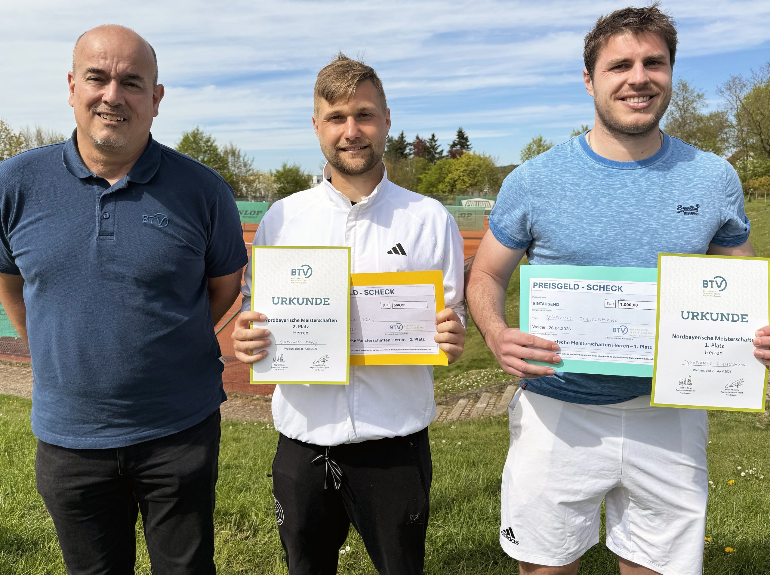 Siegerehrung bei den Herren (v. l.): Peter Miehling, Dominik Maly und Johannes Fleischmann.