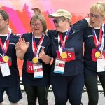 Die Leichtathleten, hier die mit Gold geschmückte 50-Meter-Staffel, ragten im Saarland heraus (v. l.): Andreas Müllner, Susi Pichl, Martina Rokosch und Anna-Maria Arnold.